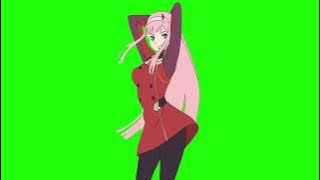 Zero two bailando chroma key green screen pantalla verde 002 dancing darling in the franxx