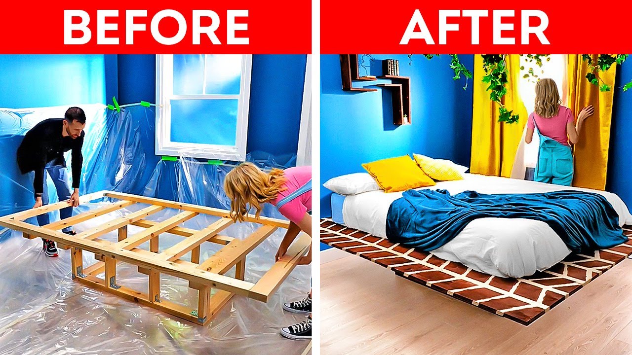 Extreme Room Makeover || DIY Furniture From Old Things