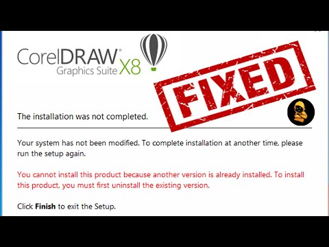 Howto FIX CorelDraw X8 You Cannot install this product because another version is already installed
