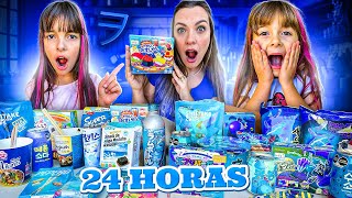 24 HORAS COMENDO COMIDAS COLORIDAS DO JAPÃO! AZUL