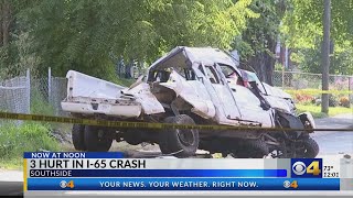 3 teenagers hurt after truck goes off I-65 overpass