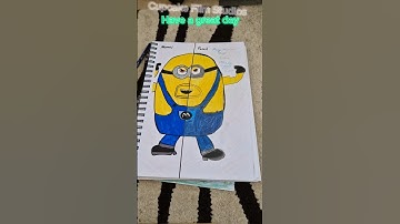 Drawing Mega Minion Dave with Pencils! ✏️🟡 #minions #despicableme #drawing #art #shorts