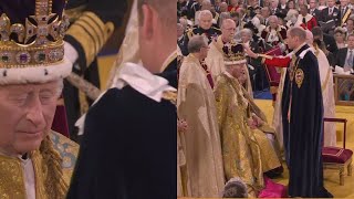 Emotional moment shared between King Charles III and son William at coronation