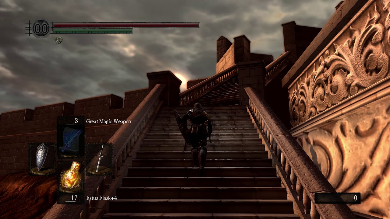 Running from the back of Anor Londo to Firelink shrine, because I live dangerously