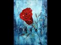 Acrylic Painting/Red Rose/Abstract Background/Floral/Acrylmalerei/Rote Rose/V325/Rose in the Snow