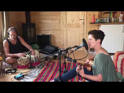 Emma Goldie recording Shining Stars Speak with Tabla Tom