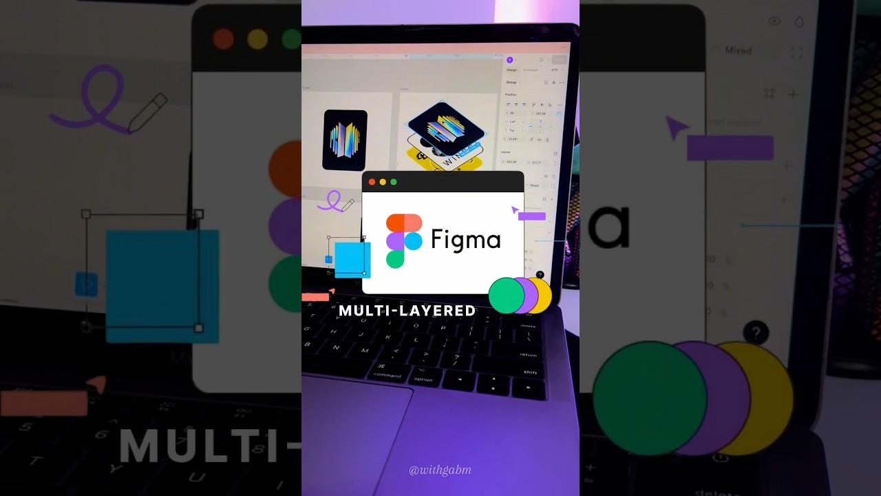 Multi-layered 3D card animation in #figma 🌈#btsarmy