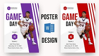 Sports Poster Design in Ms Word | Poster Flyer Design in MS Word | Leaflet Design in MS Word