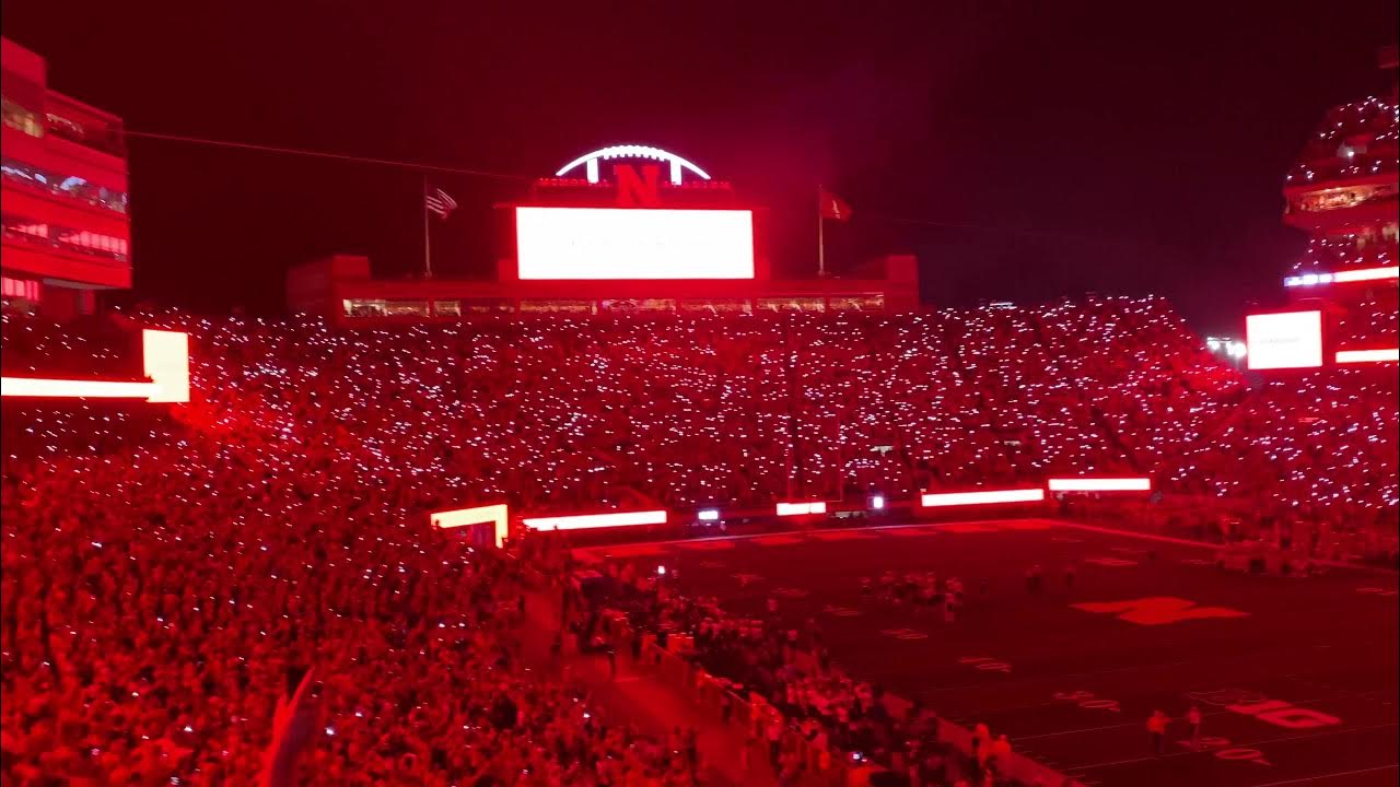 4K Light Show Nebraska Huskers vs. Northwestern 2021 Thunderstruck at