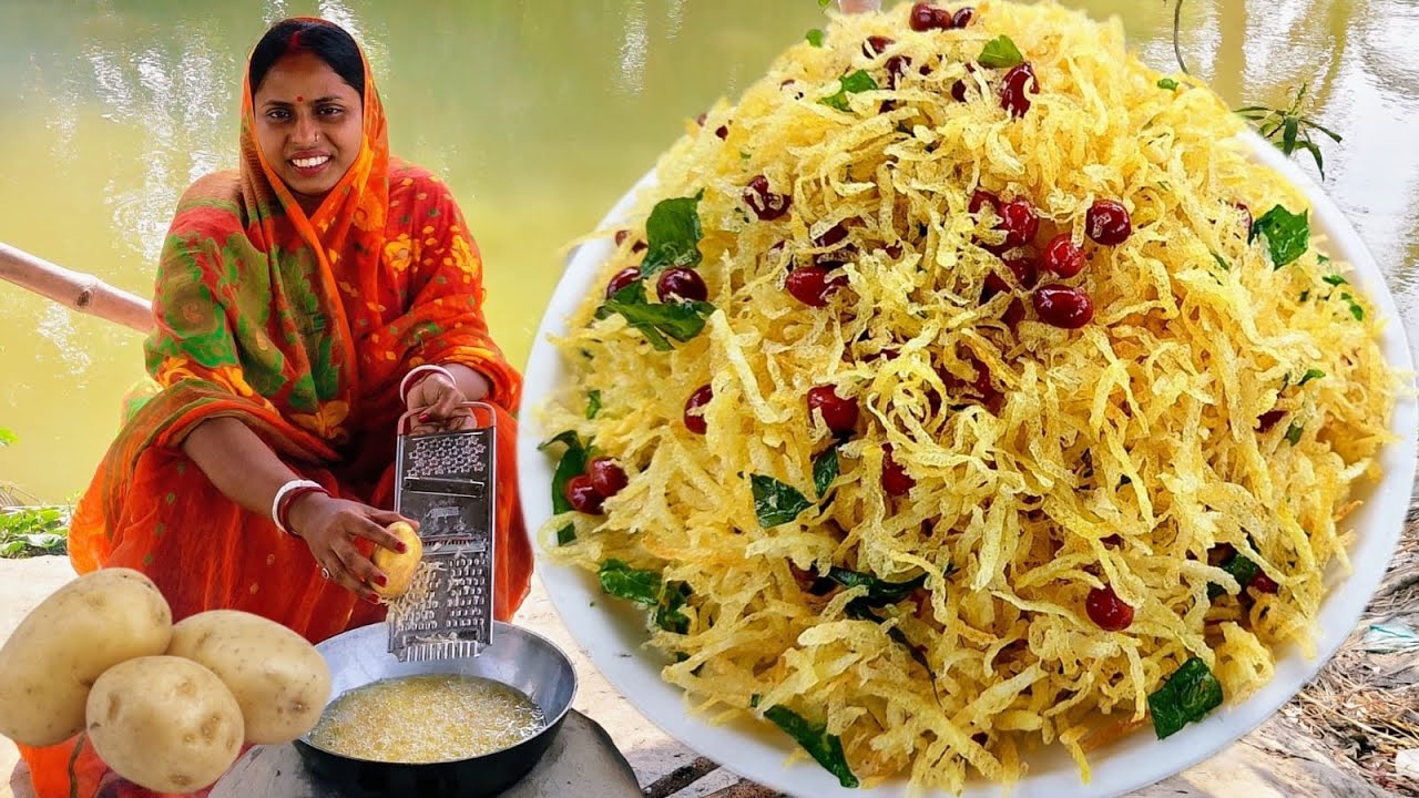 মাত্র ৫ মিনিটে খুব সহজে অনুষ্ঠান বাড়ির মতো ঝুড়ি আলু ভাজা বানিয়ে নিন বহুদিন সংরক্ষণ করুন|jhuri aloo