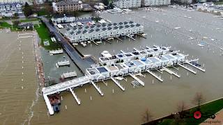 Underwater! Massive Storm Surge Hits New Buffalo, Michigan Drone Footage 4K Flying in Gale Winds