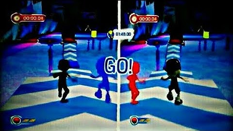 Wii Wipeout: Create & Crash G2, 2P local splitscreen Max mode, 1st 6 cources, glitchy girl here!