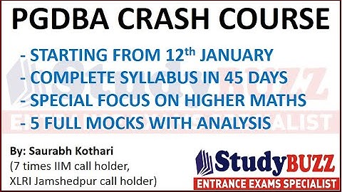 PGDBA crash course from 12 Jan: Complete syllabus, Daily video classes, Higher Maths, Test series