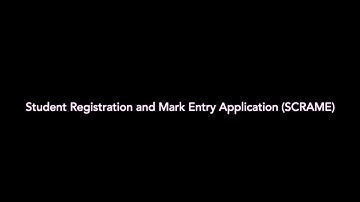 Student Course Registration and Mark Entry (SCRAME) Application