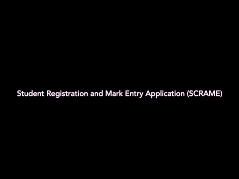 Student Course Registration and Mark Entry (SCRAME) Application