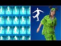 ALL FORTNITE ICON SERIES & NEW TIKTOK EMOTES! (GREEN ROOTS BILLIE / BILLIE EILISH)