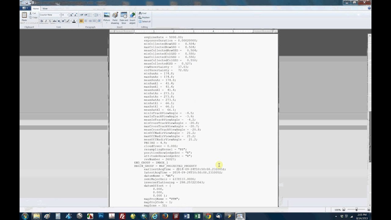 Finding the collection time and date of DigitalGlobe, IKONOS and