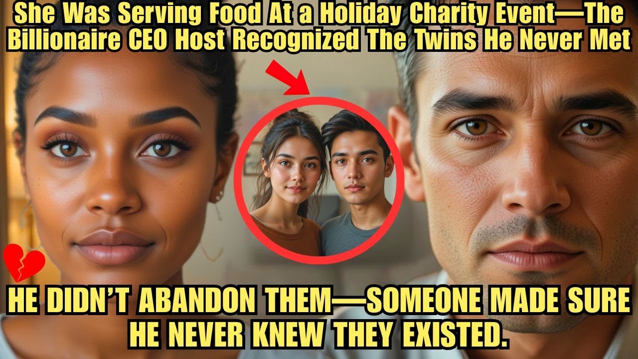 She Was Serving Food At a Holiday Charity Event—The Billionaire CEO Host Recognized The Twins He....