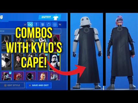 New Fortnite Star Wars Kylo Ren Skin Kylo S Cape Showcased With 34 Best Combos - roblox emotes geldi nasil kullanilir fortnite danslari roblox