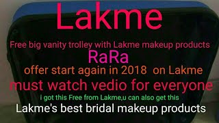 Lakme makeup products with Free Big vanity trolly,2018Big offer start on Lakme,bridal Makeup trolley