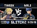 Glitch 2 smash 4  tweek cloud vs ss  mr e marth ssb4 losers finals  smash wii u