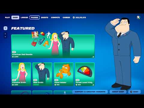 NEW American Dad Skins & Bundles Fortnite Item Shop!