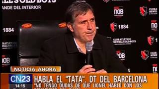 Gerardo Martino. Nuevo técnico de Barcelona. Primera Conferencia en Rosario, Argentina. 23 Jul 2013.