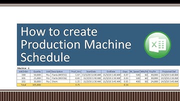 Ms Excel: How to create Production Machine Schedule