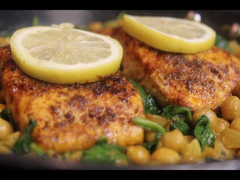 LEARN: Coconut Curry Chickpeas w/ Salmon [30-minute Meal]