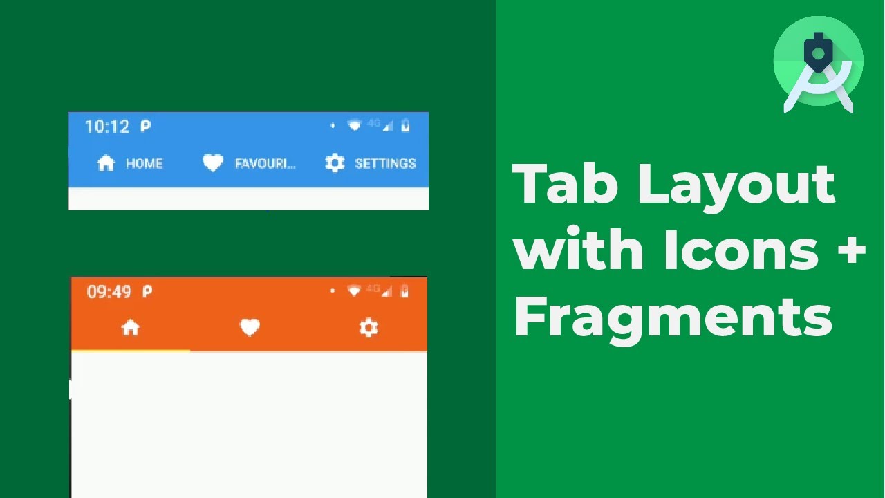 Creating A Tab Layout With Icons  Fragments In Android Studio Tutorial  (Kotlin)