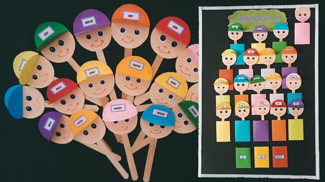 Cara Membuat Absen Hadir Lucu dan Unik dari Stik Eskrim || Absen Hadir Siswa