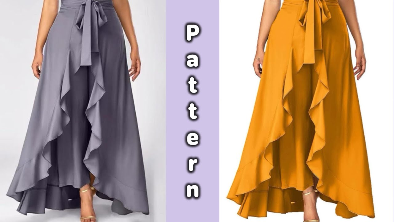 ♦️ How to Design and Sew Elegant Layered pants/DIY Ruffle wrap pants ...