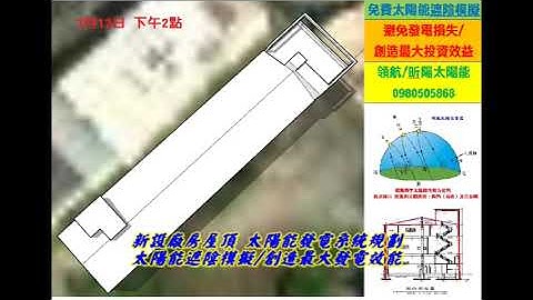 新設廠房屋頂規劃設置太陽能發電系統透過遮陰模擬軟體 規劃太陽能鋪設區域及設置容量