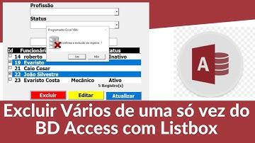 Excluir Varios Registros da Tabela Access no Listbox | Macro Excluir Registros do Listbox Access