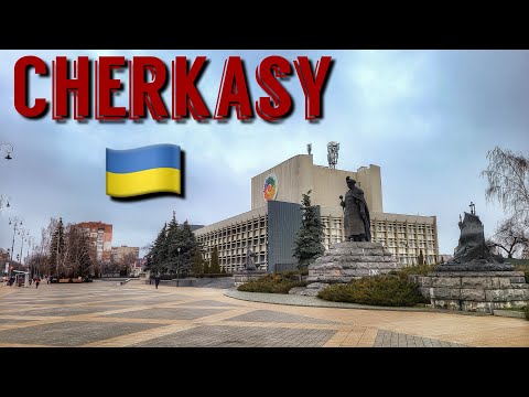 The very center of Ukraine - a pre-war city walk | Cherkasy - Ukraine UA - February | 4K 60 FPS