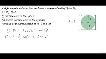 A right circular cylinder just encloses a sphere of radius r see Fig  11 10  Find