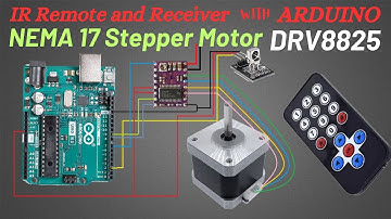 NEMA 17 Stepper Motor, DRV8825 with IR Remote and Receiver | Arduino Tutorial | Example Code