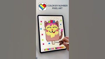 Coloring Book Pixel Art Color By Number KAWAII ICE CAT #pixelart #coloring #colors #pixel