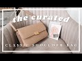THE CURATED CLASSIC SHOULDER BAG UNBOXING & REVIEW | nude smooth leather ✖︎ TheCozyClozet