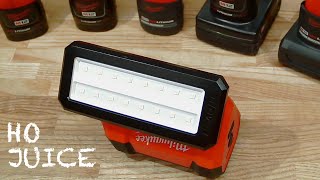 Test: Milwaukee M12 HO Battery vs XC vs CP in Rover Service Floodlight