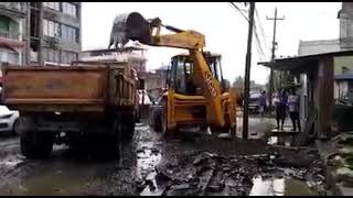 Conducted An Eviction Drive Against Illegal Encroachments On Roads And Drains At Konung Mamang Area