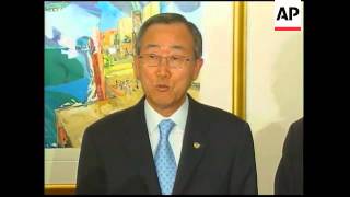 Israeli PM Ehud Olmert meets UN Secretary General Ban Ki Moon