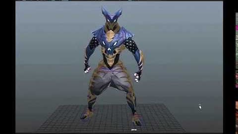 Maya rigged and animated cycle idle of stylized character