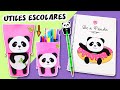 UTILES Escolares PANDA 🐼 ESTUCHE Desplegable, Libreta y Lápiz Panda | Manualidades aPasos