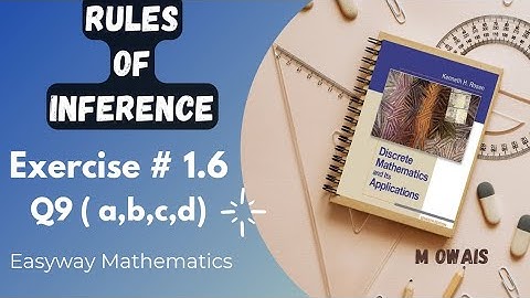 Exercise # 1.6  Q9(a,b,c,d) ( Rules of Inference)|| Rosen Discrete Mathematics 7th Edition|| M.Owais