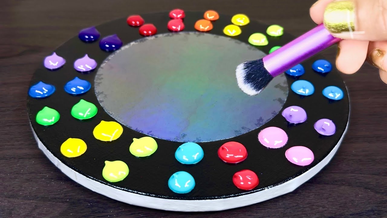 Haw to draw acrylic painting for Beginners on canvas / Relaxing Abstract ASMR Art #PaintingHub 