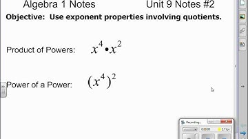 Alg.1 Unit 9 Notes #2