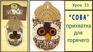 Прихватка крючком. Схема Сова Мастер Класс. Owl crochet. Урок 33 Прихватка крючком. Схема Сова Мастер Класс. Owl crochet. Урок 33