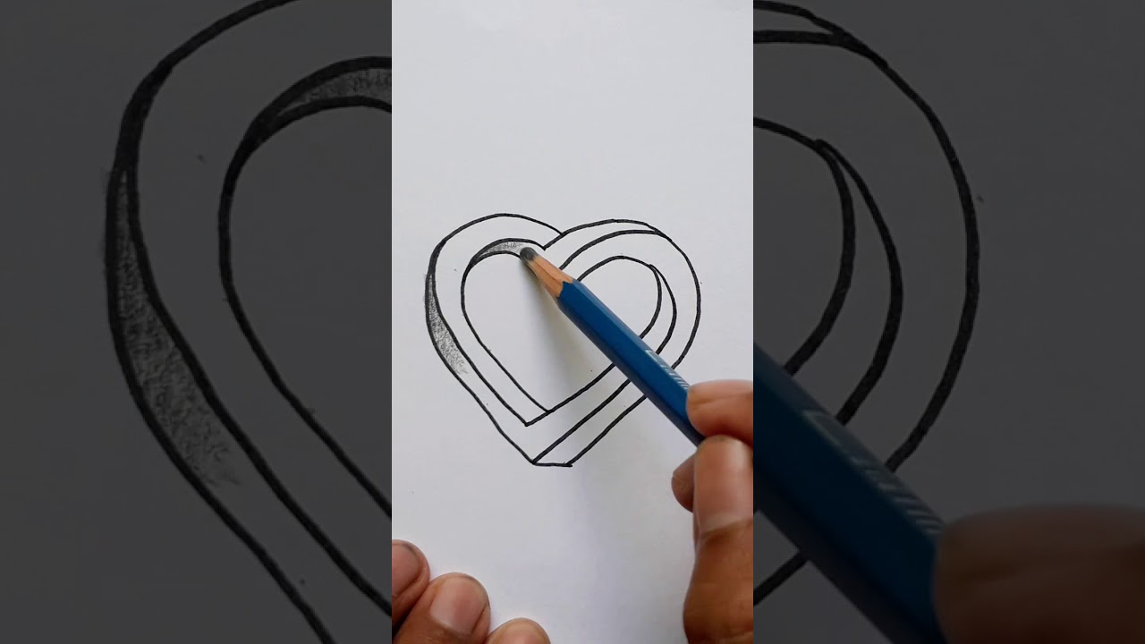 Easy Drawing Impossible Heart Love / How To Draw Art For Beginners With ...