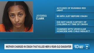 Mother charged with vehicular homicide after crash kills 6-year-old daughter